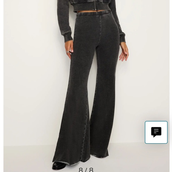 Good American Jeanius Flare Cotton French Terry Pants - Picture 6 of 6